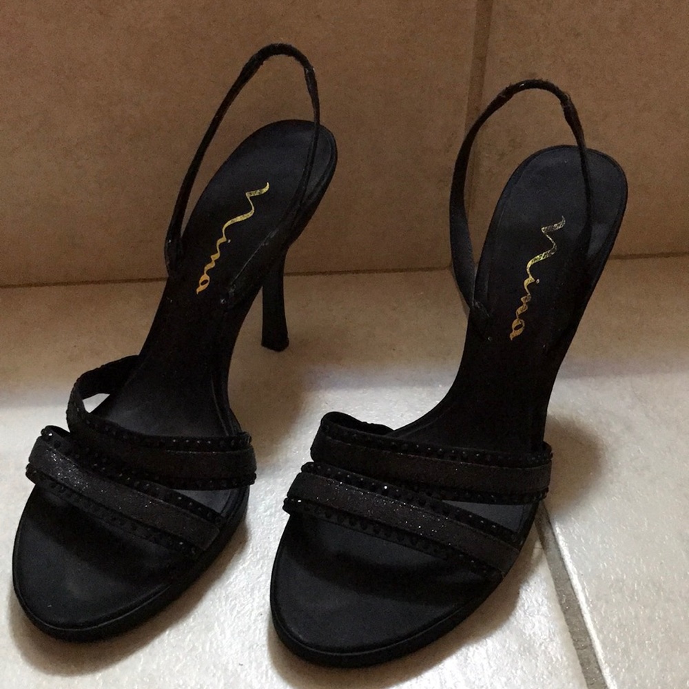 Nina black sandals size 8.5 - Picture 2 of 7